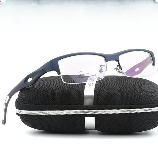 Men's Rectangular Semi-Rimless TR90 Prescription Glasses L1077 — view 1 | Rx Spectacle