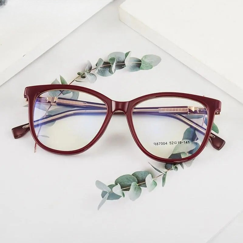 Women's Square Full Rim Titanium Prescription Glasses 87004 — view 9 | Rx Spectacle