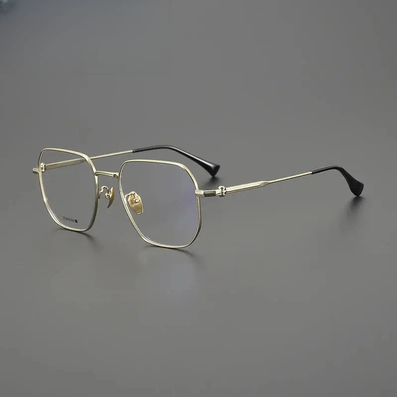 Unisex Polygon Full Rim Titanium Oversized Prescription Glasses Gxy1552 — view 4 | Rx Spectacle