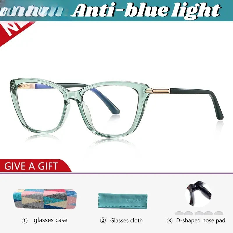 Women's Cat Eye Full Rim Titanium Reading Glasses 72233 — view 6 | Rx Spectacle
