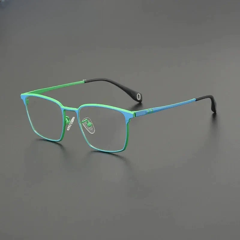 Women's Square Full Rim Titanium Flat Top Prescription Glasses G85856 — view 7 | Rx Spectacle