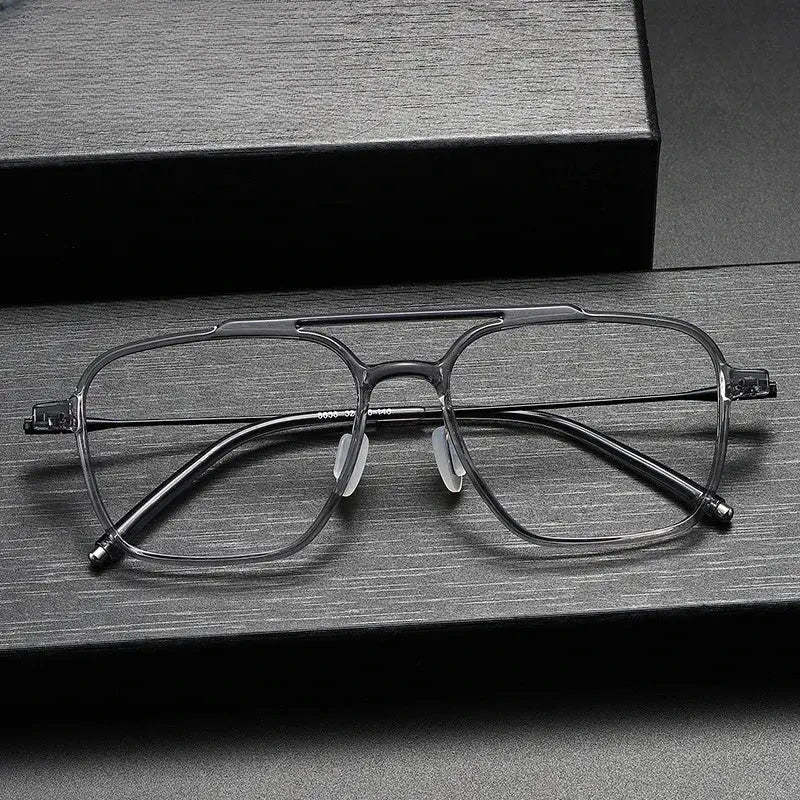 Unisex Square Full Rim Titanium Double Bridge Prescription Glasses 88658 — view 1 | Rx Spectacle