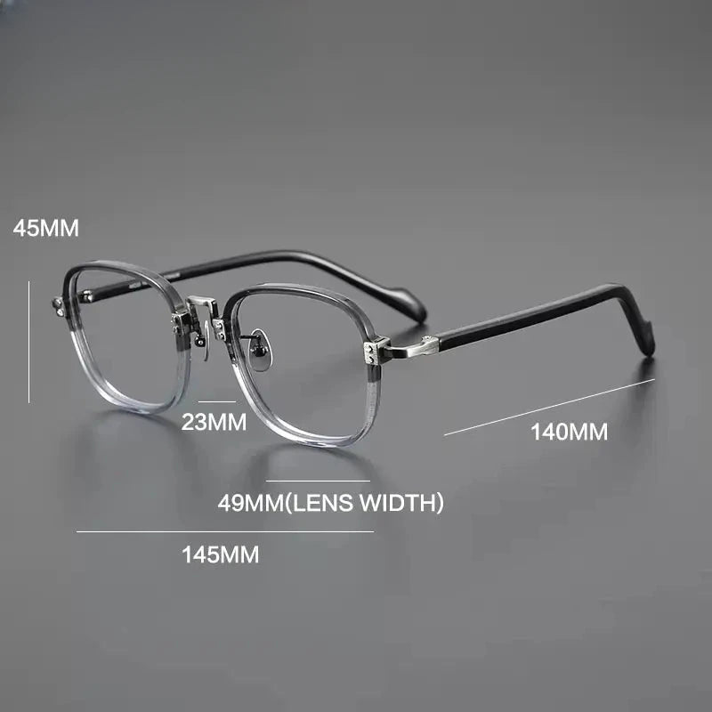 Unisex Square Full Rim Titanium Prescription Glasses Gxyj1217 — view 5 | Rx Spectacle