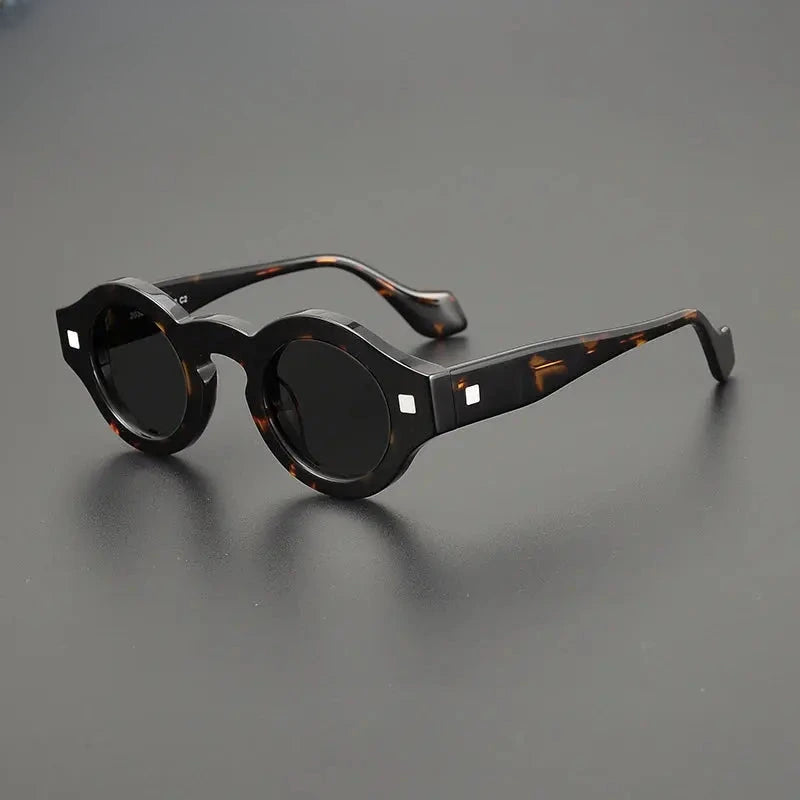 Unisex Round Full Rim Acetate Prescription Glasses M003 — view 10 | Rx Spectacle