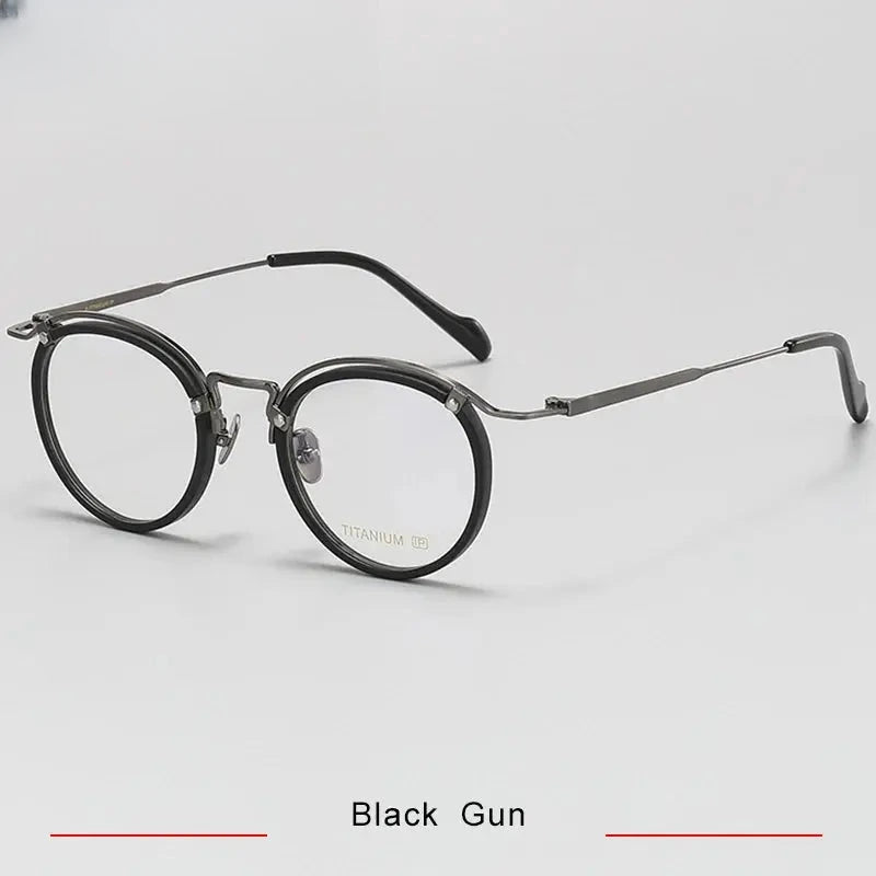 Unisex Round Full Rim Titanium Prescription Glasses 710036 — view 3 | Rx Spectacle