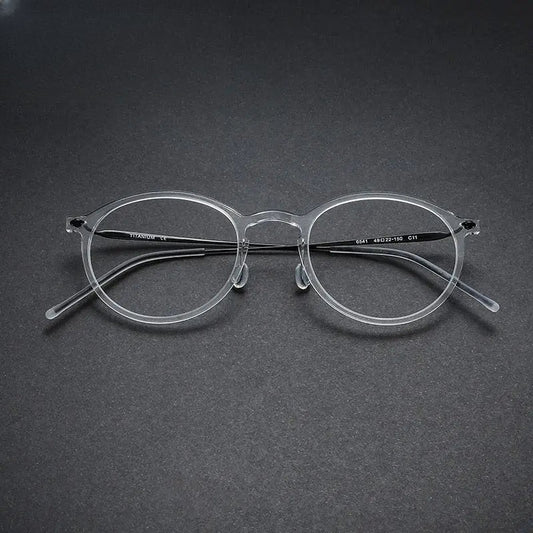 Unisex Round Full Rim Titanium Prescription Glasses Gxyj955 — view 1 | Rx Spectacle