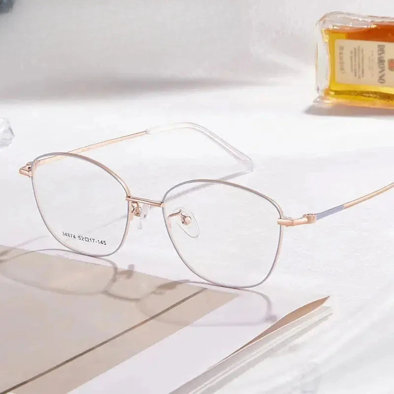 Women's Cat Eye Full Rim Alloy Prescription Glasses 634874 — view 1 | Rx Spectacle