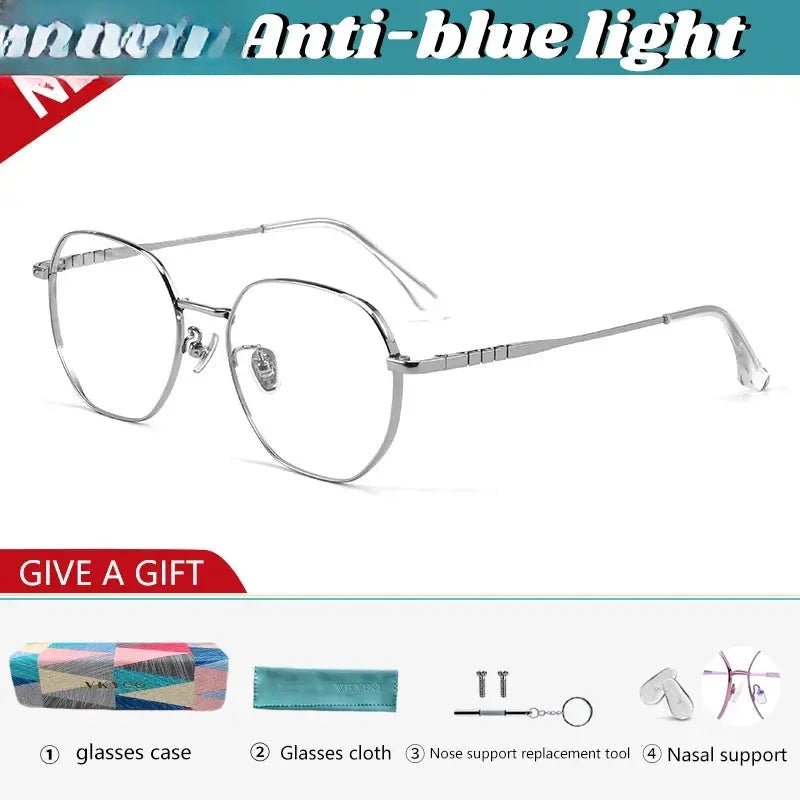 Women's Square Full Rim Titanium Reading Glasses 621280 — view 3 | Rx Spectacle