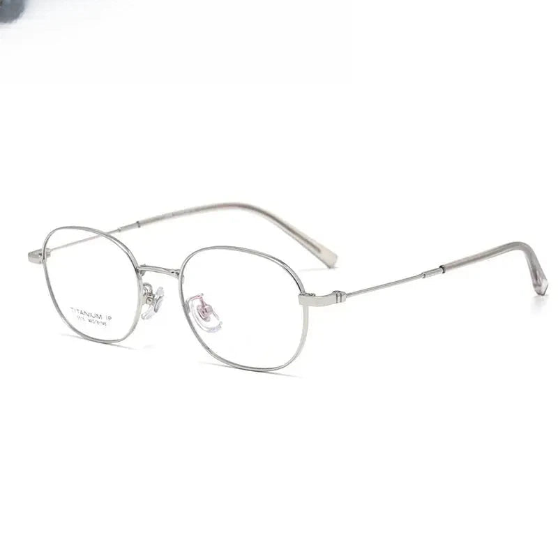 Women's Oval Full Rim Titanium Prescription Glasses 85515 — view 5 | Rx Spectacle