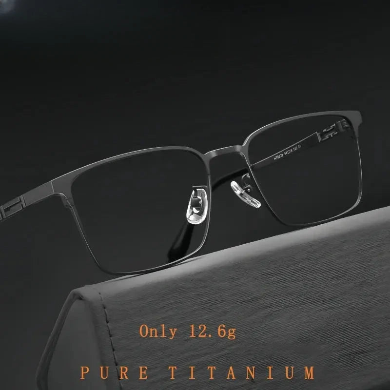 Men's Square Full Rim Titanium Prescription Glasses 0239 — view 2 | Rx Spectacle