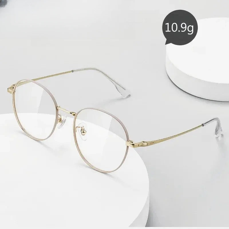 Women's Round Full Rim Titanium Prescription Glasses 88002 — view 1 | Rx Spectacle