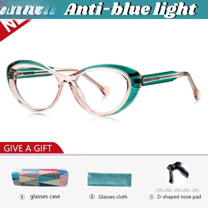 Women's Cat Eye Full Rim Titanium Reading Glasses 97100 — view 7 | Rx Spectacle
