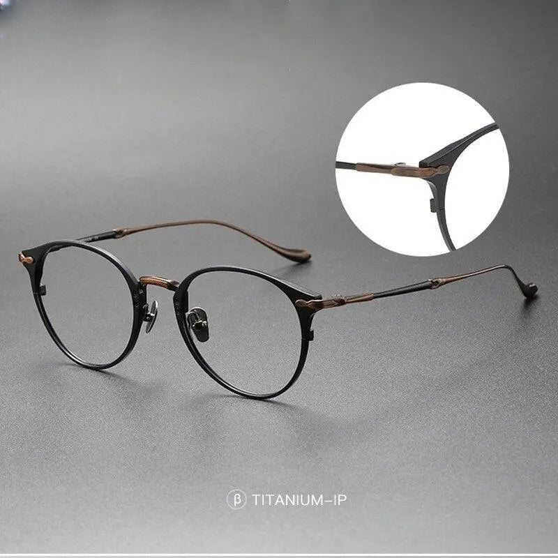 Unisex Round Full Rim Titanium Prescription Glasses 3112 — view 7 | Rx Spectacle
