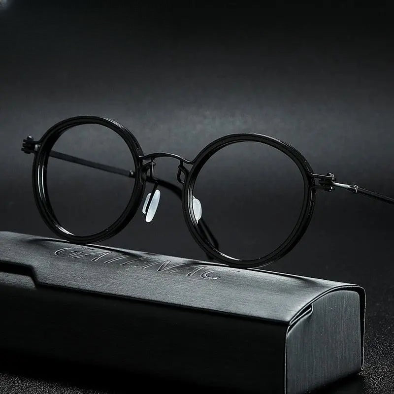Unisex Round Full Rim Titanium Prescription Glasses Gxyj639 — view 9 | Rx Spectacle