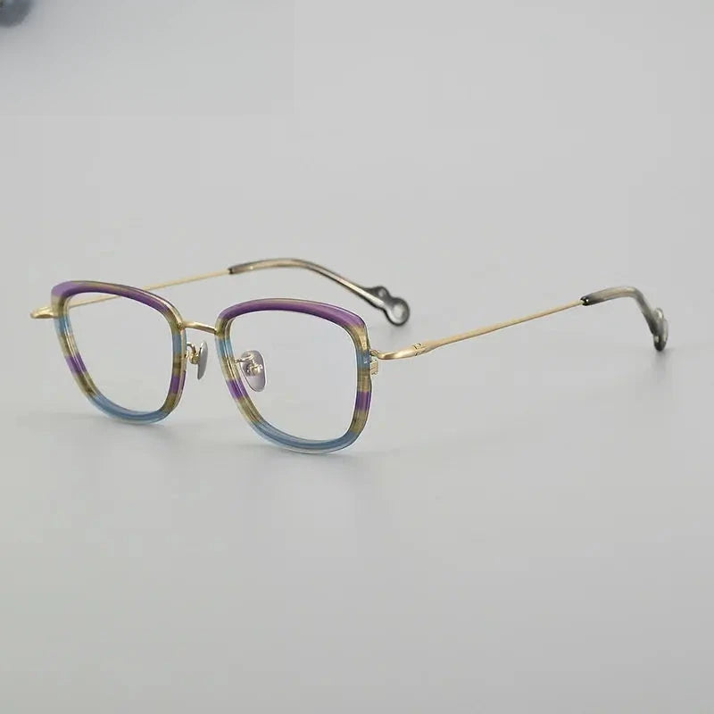 Unisex Square Full Rim Titanium Prescription Glasses 775965 — view 4 | Rx Spectacle