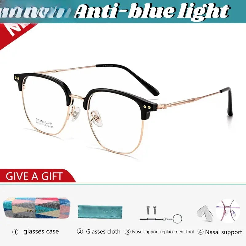Women's Square Full Rim Titanium Reading Glasses V8151 — view 9 | Rx Spectacle