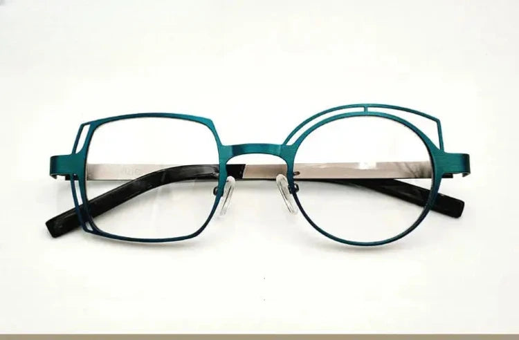Women's Round Full Rim Stainless Steel Prescription Glasses 8110 — view 3 | Rx Spectacle