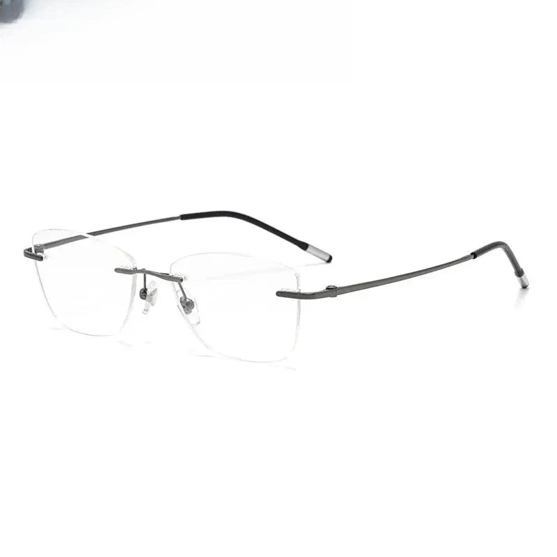 Women's Polygon Rimless Titanium Prescription Glasses 10227 — view 4 | Rx Spectacle