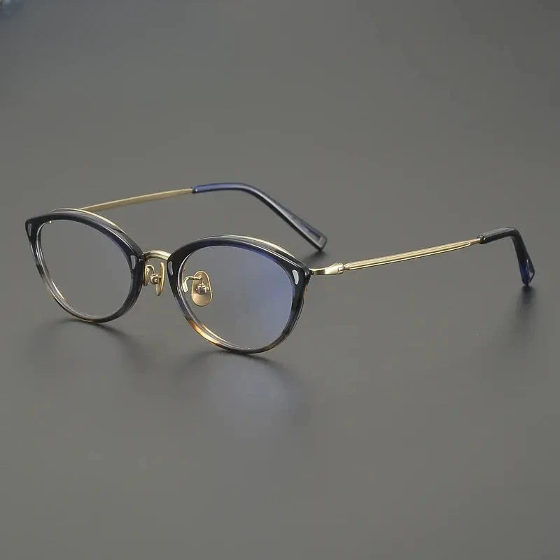 Unisex Oval Full Rim Titanium Prescription Glasses 762156 — view 7 | Rx Spectacle
