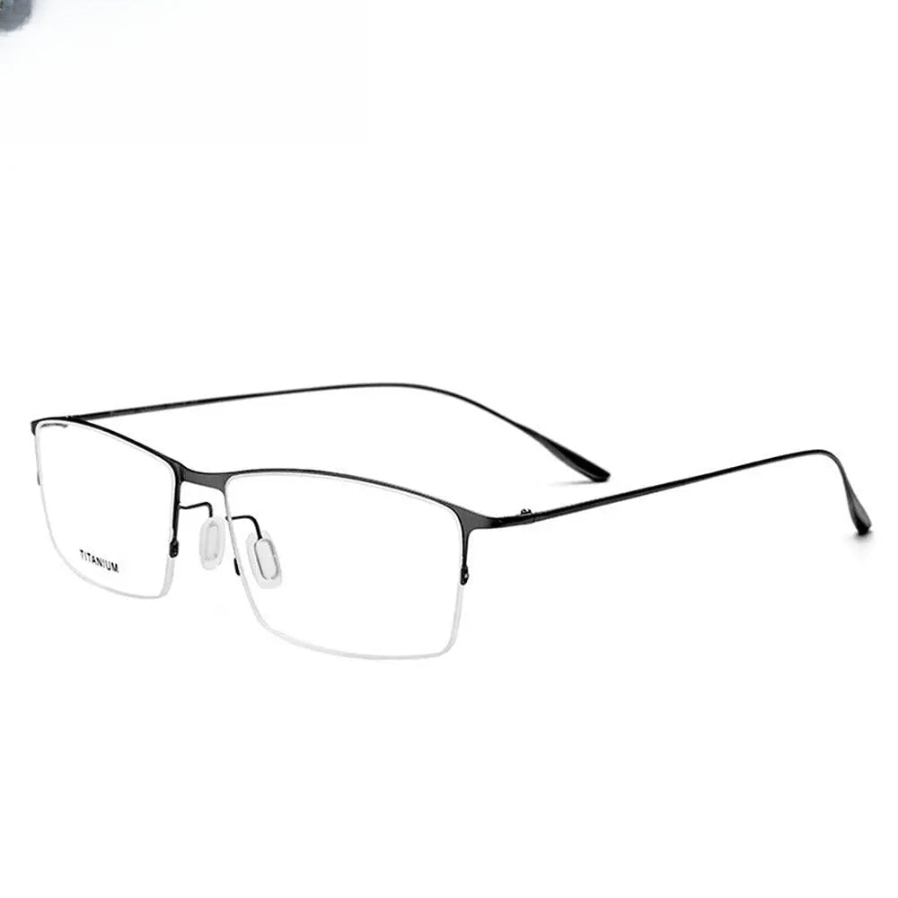 Men's Square Semi-Rimless Titanium Prescription Glasses 2611 — view 2 | Rx Spectacle
