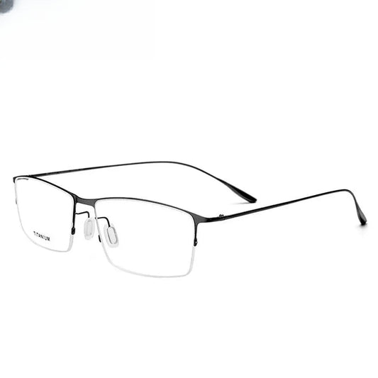 Men's Square Semi-Rimless Titanium Prescription Glasses 2611 — view 1 | Rx Spectacle