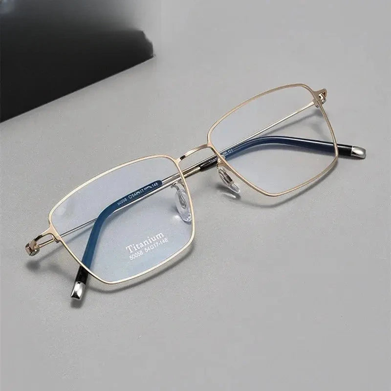 Men's Square Full Rim Titanium Prescription Glasses 750058 — view 1 | Rx Spectacle