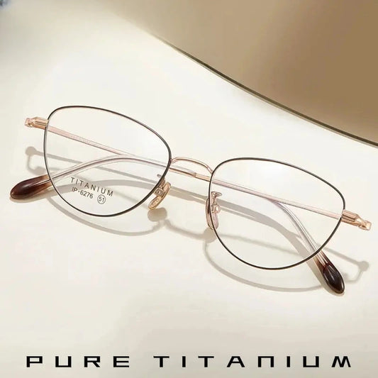 Women's Cat Eye Full Rim Titanium Prescription Glasses 62761 — view 1 | Rx Spectacle