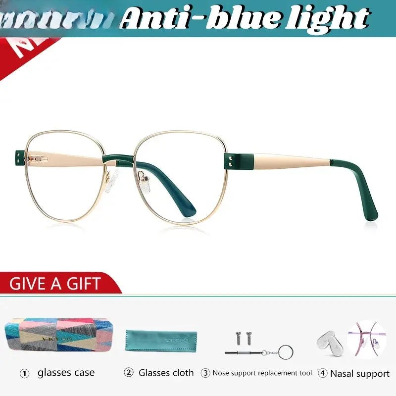Women's Oval Full Rim Alloy Reading Glasses 513173 — view 6 | Rx Spectacle