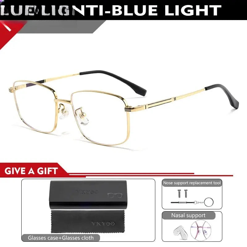 Men's Square Full Rim Alloy Reading Glasses 30825 — view 3 | Rx Spectacle