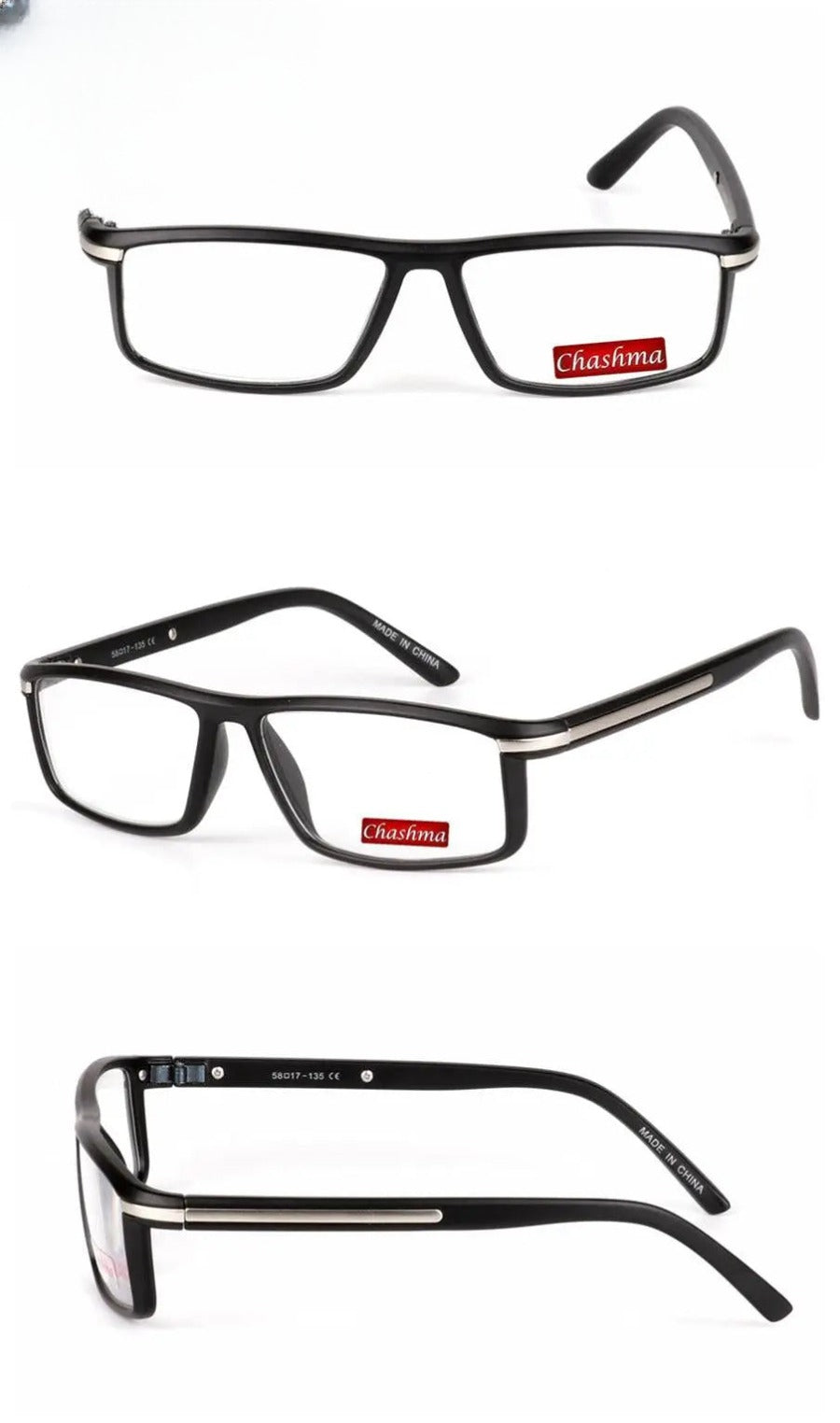 Unisex Square Full Rim Titanium Reading Glasses 1356 — view 2 | Rx Spectacle