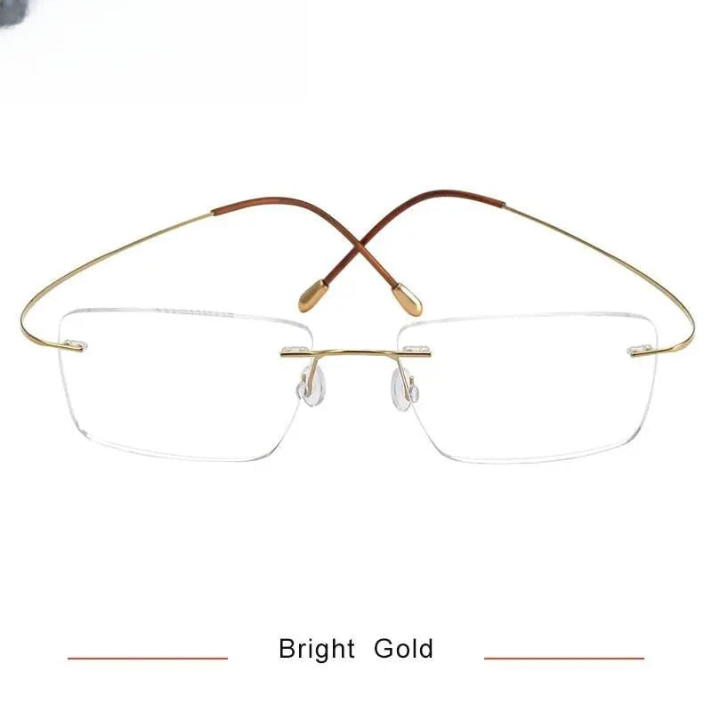 Men's Square Rimless Titanium Prescription Glasses Kr16064 — view 3 | Rx Spectacle