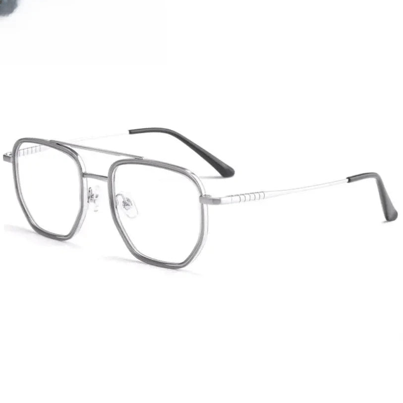 Men's Polygon Full Rim Titanium Double Bridge Prescription Glasses 13613 — view 5 | Rx Spectacle