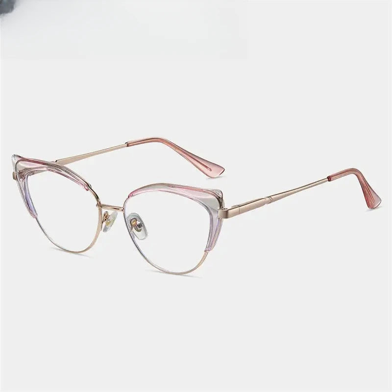 Women's Cat Eye Full Rim Titanium Prescription Glasses 68732 — view 4 | Rx Spectacle