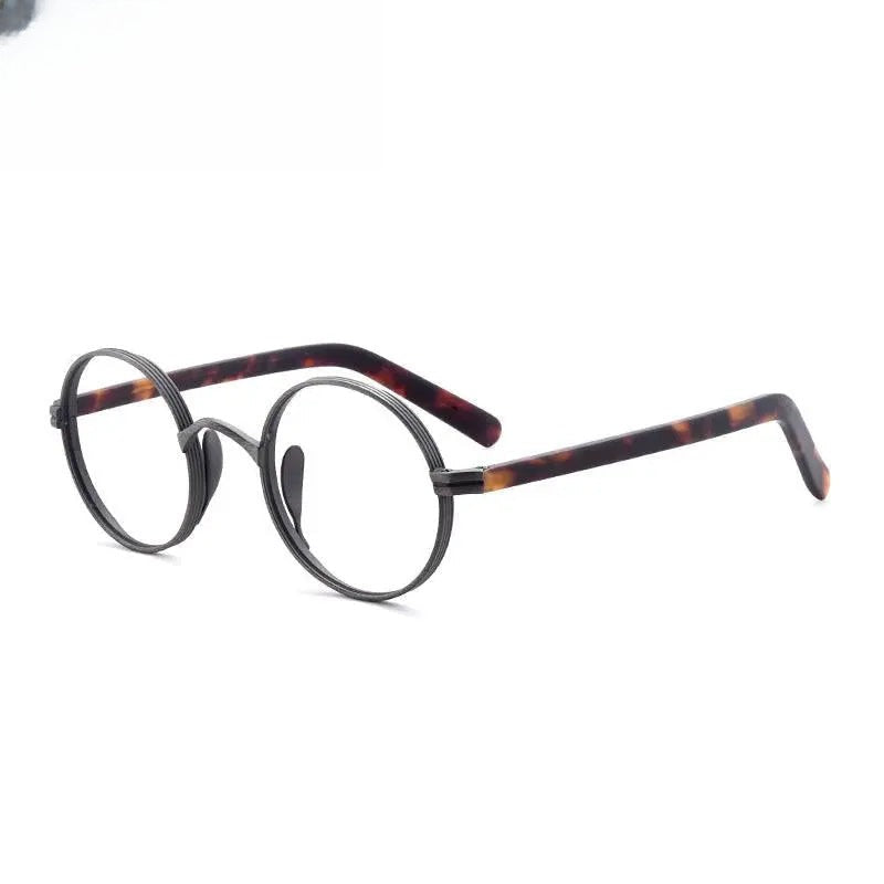Unisex Round Full Rim Titanium Prescription Glasses Gxyj47 — view 14 | Rx Spectacle