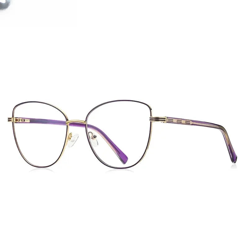 Women's Butterfly Full Rim Alloy Reading Glasses 3072 — view 8 | Rx Spectacle