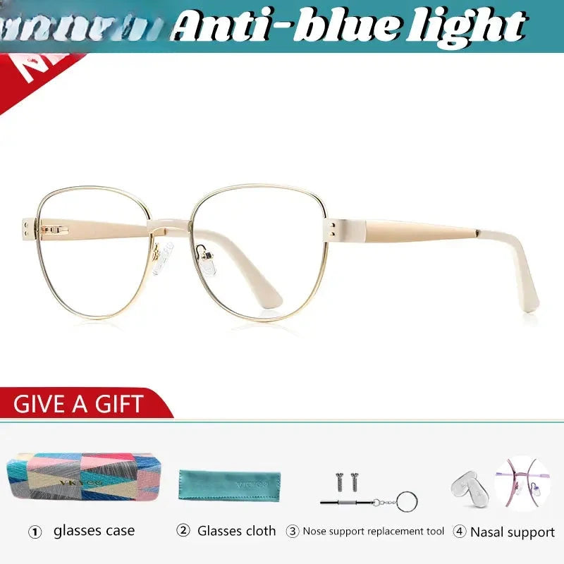 Women's Oval Full Rim Alloy Reading Glasses 513173 — view 7 | Rx Spectacle