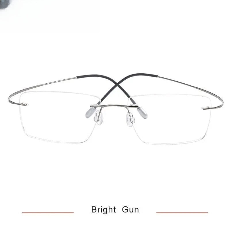 Men's Square Rimless Titanium Prescription Glasses Kr6064 — view 7 | Rx Spectacle