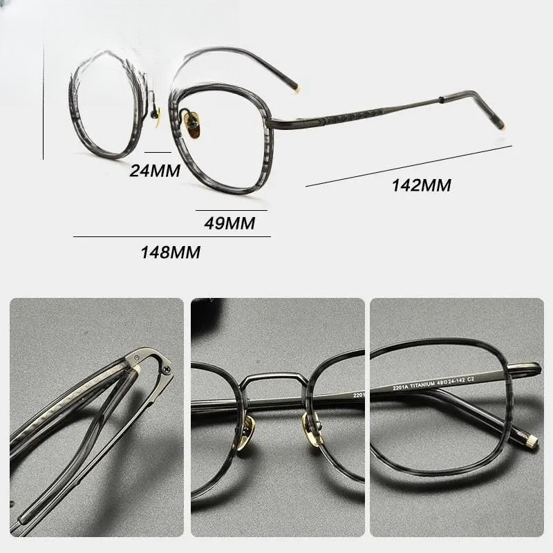 Unisex Square Full Rim Titanium Prescription Glasses Gxyj848 — view 9 | Rx Spectacle