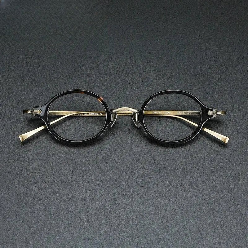 Unisex Round Full Rim Titanium Prescription Glasses Gxyj890 — view 13 | Rx Spectacle