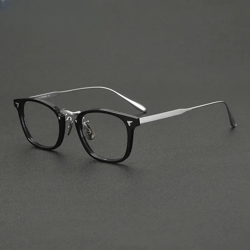 Unisex Square Full Rim Titanium Prescription Glasses 41554 — view 6 | Rx Spectacle