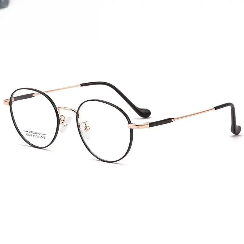 Unisex Oval Full Rim Stainless Steel Prescription Glasses A017 — view 10 | Rx Spectacle