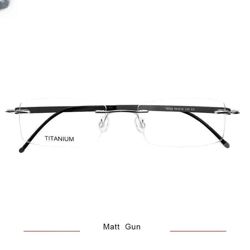 Unisex Square Rimless Titanium Prescription Glasses 316028 — view 5 | Rx Spectacle
