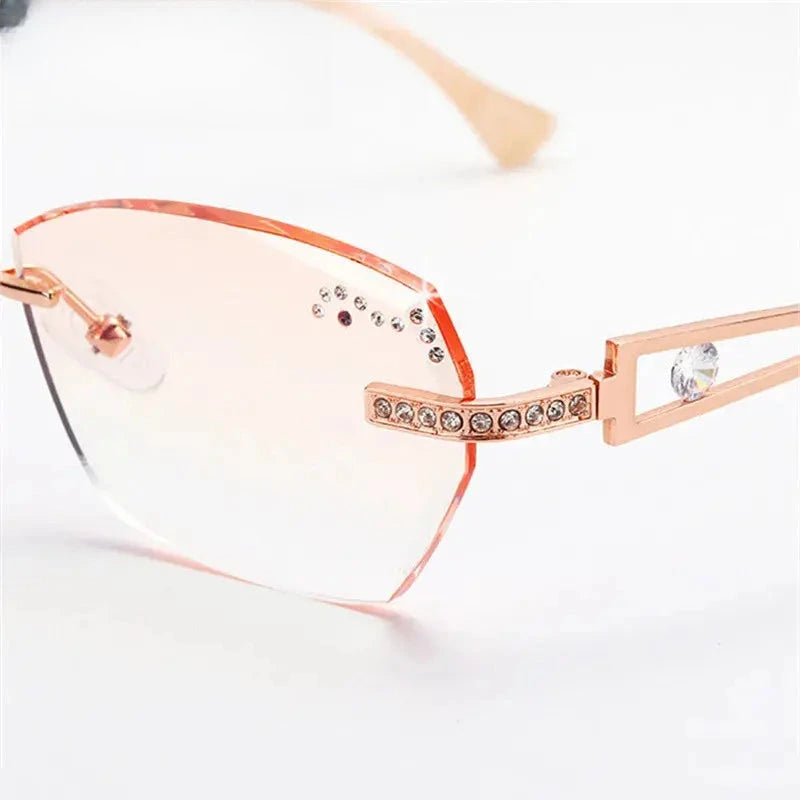Women's Oval Rimless Titanium Prescription Glasses 3010 — view 3 | Rx Spectacle
