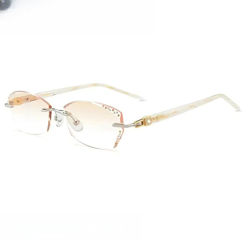 Women's Oval Rimless Titanium Prescription Glasses 613558 — view 4 | Rx Spectacle