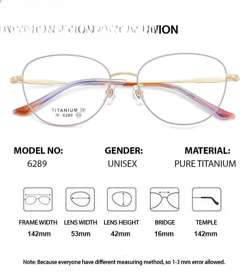 Unisex Oval Full Rim Titanium Prescription Glasses 616289 — view 2 | Rx Spectacle