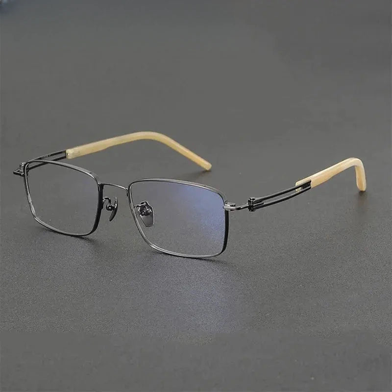 Men's Square Full Rim Titanium Prescription Glasses 611226 — view 1 | Rx Spectacle