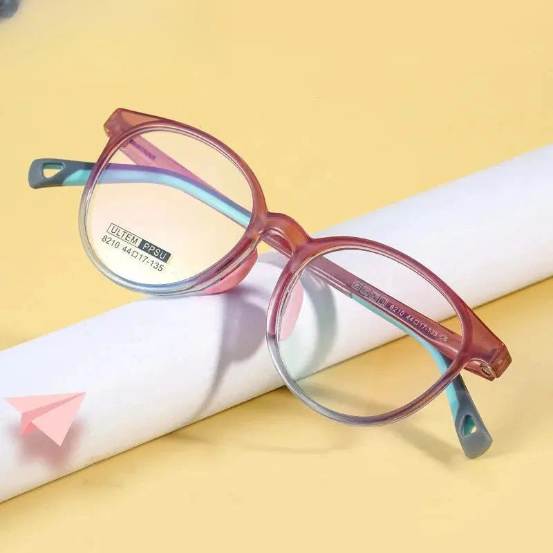 Unisex Round Full Rim Titanium Prescription Glasses 8210 — view 2 | Rx Spectacle