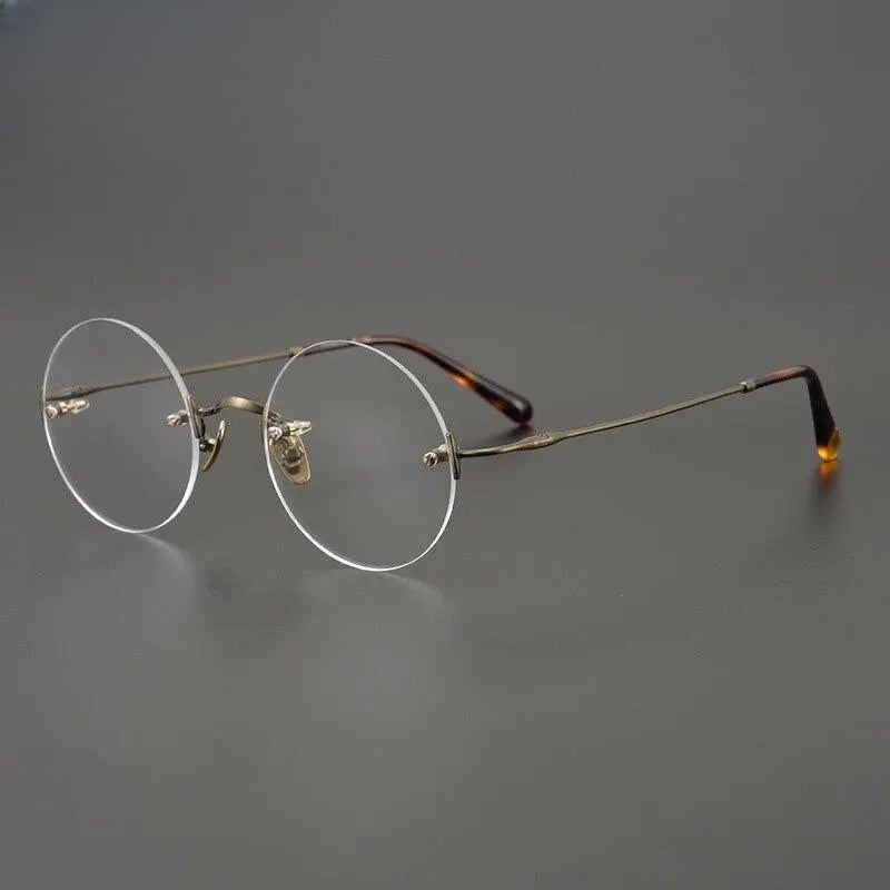 Unisex Round Rimless Titanium Prescription Glasses Gxyj647 — view 4 | Rx Spectacle