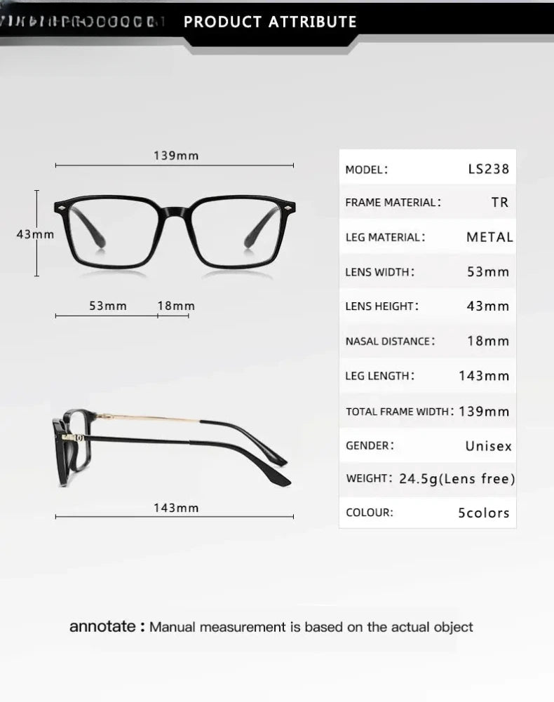 Women's Square Full Rim TR90 Reading Glasses 77238 — view 2 | Rx Spectacle