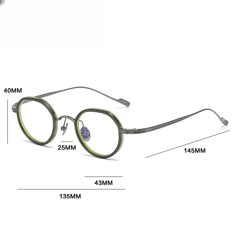 Women's Oval Full Rim Titanium Flat Top Reading Glasses 56079 — view 2 | Rx Spectacle